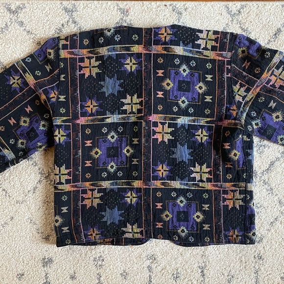 Vintage Southwestern Print Woven Toggle Jacket - Picture 7 of 7